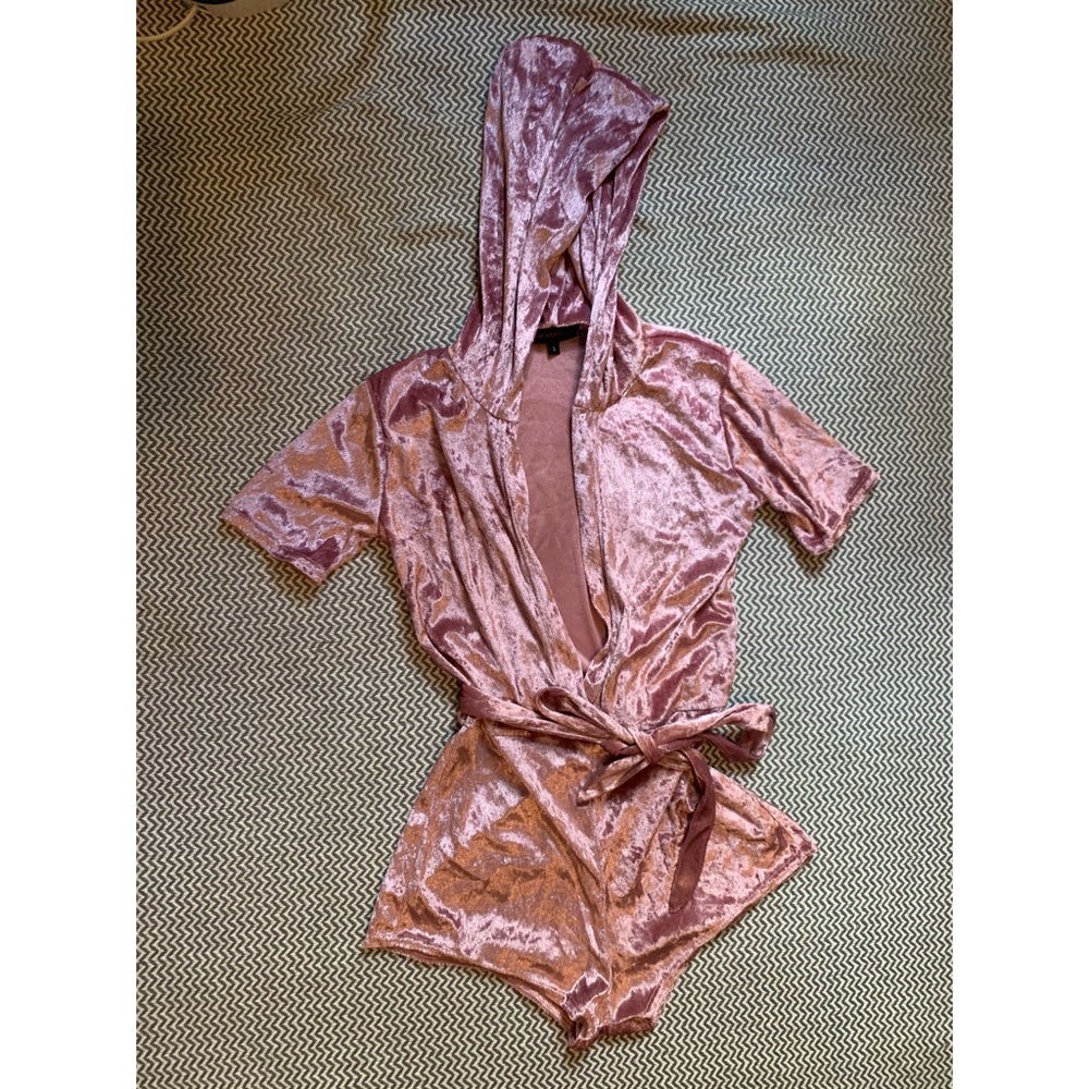 Boutique Velvet Shorts Romper